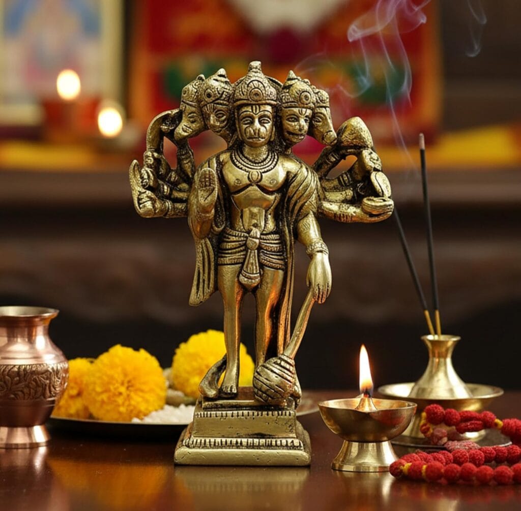Brass Panchmukhi Hanuman Bajrangbali Idol Murti Moorti Statue Brass Panchmukhi Hanuman Bajrangbali Idol Murti Moorti Statue